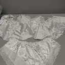 Women's 2 Piece Lingerie Set Floral Lace Tie Back Satin Bow Front Lingerie Pajama Set Sleepwear, White, Size Medium