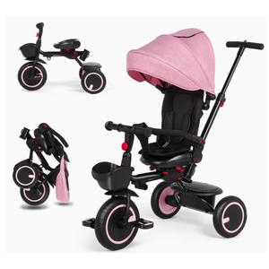 Baby Tricycle, 6-in-1 Folding Kids Trike with Removable Push Handle, Rotatable Seat, Adjustable Canopy, Storage Box, Safety Harness, Balance Bike, Toddler Trike for 7 Months - 5 Year Girls and Boys