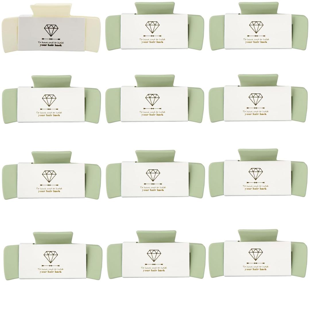 8pcs Bridesmaid Proposal Gifts 4.1 Inch Square Set of 8 Bachelorette Hair Claw Clips ideas Bridal Shower Gift for Wedding Party Favors (12pcs White&Sage Green) 8pcs Bridesmaid Proposal Gifts 4.1 Inch Square Set of 8 Bachelorette Hair Claw Clips ideas Bridal Shower Gift for Wedding Party Favors (12pcs White&Sage Green)