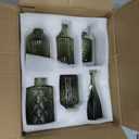 TBWIND 12pcs Green Glass Bud Vases Set, Small Vases for Flowers, Bud Vase for Centerpieces in Bulk, Mini Vintage Vase for Wedding Decorations, Office and Home Table Flower Dcor