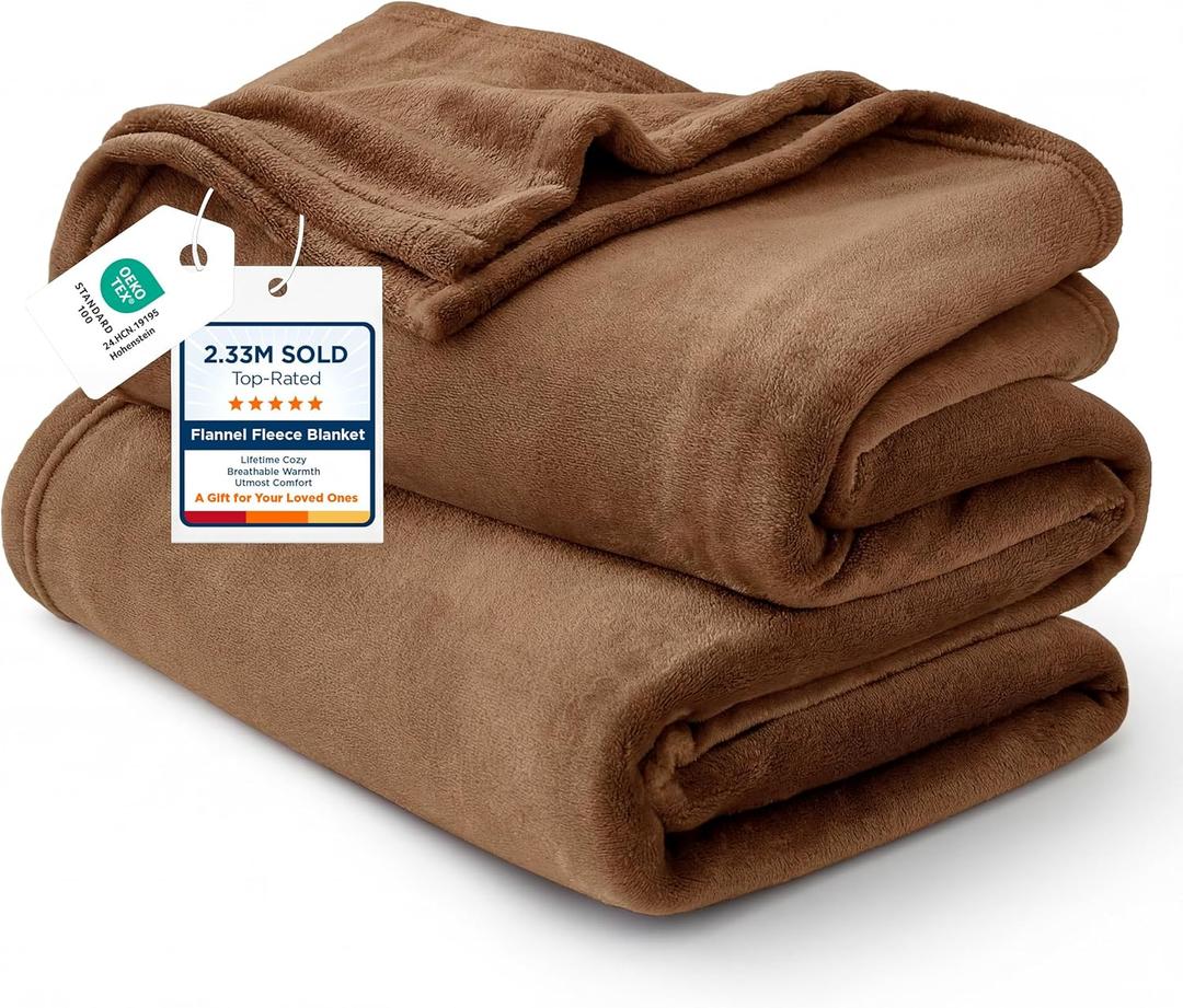 Bedsure GentleSoft Brown Throw Blanket for Couch - 300GSM Soft Cozy Fleece Blankets for Home Decor Gifts, 50x60 Inches
