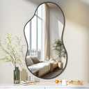 Hasipu Irregular Wall Mirror - 25"x45" Black Irregular Abstract Mirror for Wall Asymmetrical Wall Mirrors Decorative Modern for Living Room Bathroom,Bedroom,Hallway