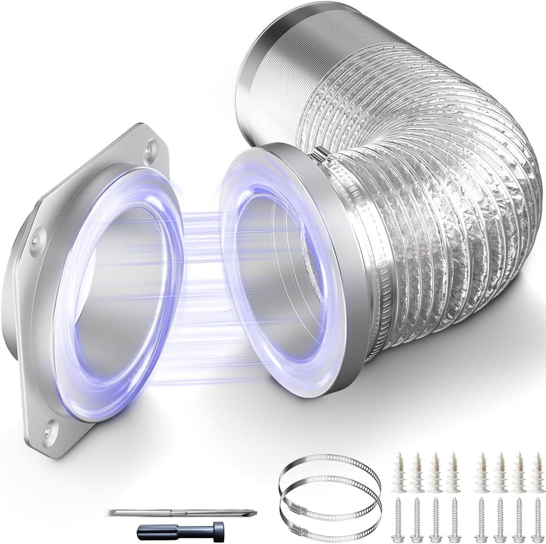 Magnetic Dryer Vent MV-180 Connector Kit, 4 Inch for Tight Spaces, Strong Magnetic Seal, Easy Quick Installation, Improves Airflow & Safety, GTD65EBSJ3WS, GTD42EASJ2WW, GTD42GASJ2WW