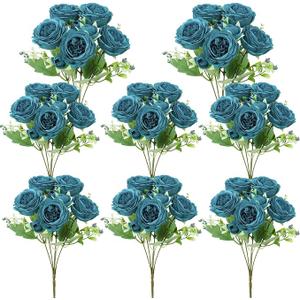8 Pack Teal Peonies Artificial Flowers
Fake Silk Hydrangea Bouquet for Bridal Wedding Home Table Decor Reusable Dining Opening Ceremony Birthday Arrangement