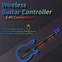 Lyvix Wireless Guitar Controller for PS4/PS3/PC - For Guitar Hero, Rock Band, Clone Hero & Fortnite Festival, with Colorful Strap and RGB Light, Black Colorful