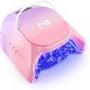 M - GlowPro Professional Hybrid 86W Wireless Rechargeable UV LED Nail Curing Lamp Cordless Nail Dryer for Gel Nails, Manicure, Pedicure (Ombre Purple) (Ombre Purple)