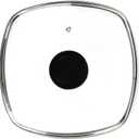 FOLI Square Glass Lid for Grill Pans with Steam Vent Hole - Fits Lodge Cast Iron Skillets 10.5inch(26.67cm) - Square Tempered Glass Lid - Universal Replacement Cover Bakelite Round Knob