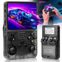 R36S Handheld Game Console, Retro Game Console with 3.5-in IPS HD Screen, Video Game Consoles with 64GB Memory, Ultra-Long Standby Time, Perfect for Travel & Outings, Gift for Adults Teens Kids (Black)