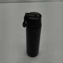 24 oz Insulated Water Bottle with Straw, Stainless Steel Double Wall Vacuum Thermos with Straw Lid Leak Proof, Wide Mouth Lid, Keep Cold and Hot (Black)