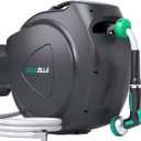 Retractable Garden Hose Reel - 1/2 in x 120 ft Automatic Wall Mount Heavy Duty Automatic Water Hose Reel with 9 Patterns Nozzle, Kink-Resistant Hose, 180 Swivel, Auto-Lock for Outdoor Watering