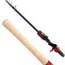 PURELURE Travel Telescopic Fishing Rods, Short Collapsible Fishing Pole Spinning Casting, 24+30 Ton Carbon Fiber, GUJI New O-Ring, Detachable Cork Handle, Multi-Action Guide Ring System