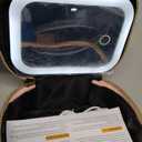 Mini Makeup Bag with Led Mirror, Small Travel Make up Bag 3 Light Modes Adjustable Brightness, for Women Organizer Cosmetic Bag, Portable Travel Train Toiletry Bag, for Pool Parties Work Touch-Ups (Pink)