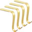 Christmas Stocking Holders Metal Stocking Hangers Non-Slip Christmas Stocking Hooks for Fireplace Mantle (Gold)