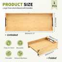 Large Charcuterie Board with Handles, 32 x 12 Inch Foldable Bamboo Serving Cheese Boards - Serving Platter for Meat, Party Appetizers, Outdoor & Fruit