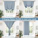 DriftAway Double Layer Linen Blackout Tie Up Curtains Thermal Insulated Fully Lined Balloon Roman Shade Bathroom Window Adjustable Rod Pocket for Small Window 45 Inch by 63 Inch Dusty Blue