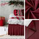 Biscaynebay Wrap Around Bed Skirts for Full & Full XL Beds Short Drop of 12", Burgundy Adjustable Elastic Dust Ruffles Easy Fit Wrinkle Resistant Silky Luxurious Fabric Machine Washable