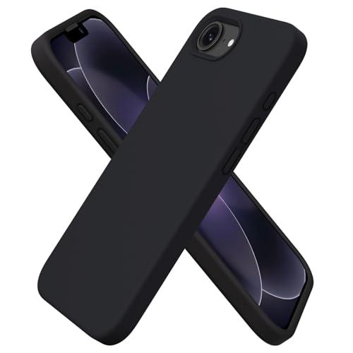 ORNARTO Compatible with iPhone 17e Case and for iPhone 16e Case 6.1", Liquid Silicone 3 Layers Full Covered Soft Gel Rubber Shockproof Cover, Protective Phone Cases for 16e & 17e-Black