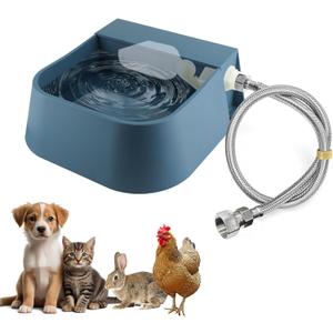 Dog Automatic Water Bowl for 3/4 GHT Male Faucet, 2L Outdoor Auto Fill Water Dispenser with 5ft Water Hose