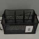 Mind Reader Utensil Holder, Silverware Organizer, Caddy, Cutlery Holder, Kitchen, Metal Mesh, 10"L x 7"W x 4.75"H, Black