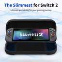 LXFEIFANTECH Slim Carrying Case Compatible with Nintendo Switch 2 2025, Hard Shell Travel Case with 12 Game Card Slots & Screen Protector Mat , Portable Hard Shell Storage Bag, Black