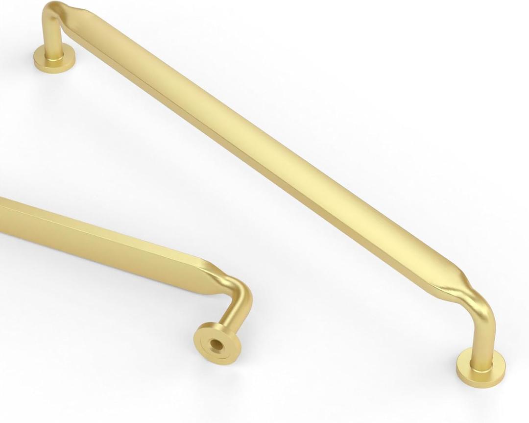Asidrama 6 Pack 12.6 Inch(320mm) Brushed Brass Kitchen Cabinet Handles, Cabinet Pulls Kitchen Cabinet Hardware for Cupboard Drawer Pulls
