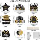 2 x Graduation Decorations 2026 32Pcs Black Gold Graduation Table Decorations Centerpiece Sticks with Lights for College High School Any Grade Party Decor Supplies Photo Props