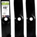 3 Blade Set for Many 48 in. Cut John Deere Mowers Replaces OEM #'s M127500 and M145476, Black