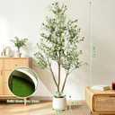 TNELTUEB 6FT Artificial Olive Tree Indoor with Lights & Planter, Realistic Faux Olive Trees with Lifelike Fruits for Living Room Decor, Tall Fake Silk Plants for Modern Home Office