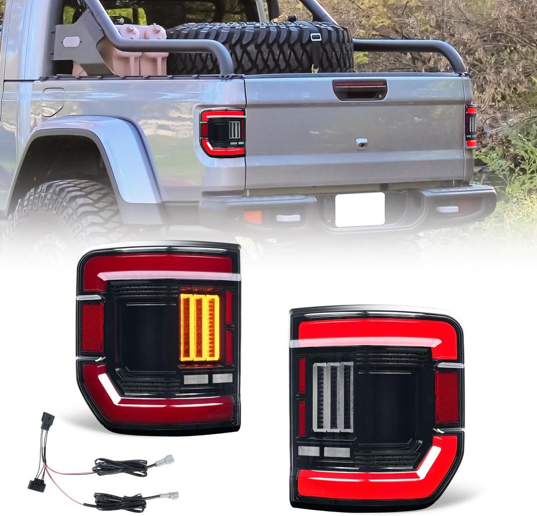 Tail Light Assembly Compatible for Jeep Gladiator (JT) 2020-2025,Rear Lamp w/Start Up Animation & Start Up Sequence,Driver & Passenger Sides
