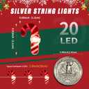 2 x 2 Pack Battery Operated Christmas Tree Decorations Fairy String Lights7ft 20 LEDs Candy Cane String Lights for Home Party St. Nikolas Day Indoor Christmas Tree Garland DecorWarm White
