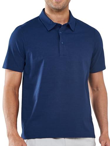 NORTHYARD Men's Polo Shirts Short Sleeve Dry Fit Golf Shirts Moisture Wicking Collared Work Tennis Polos Navy L