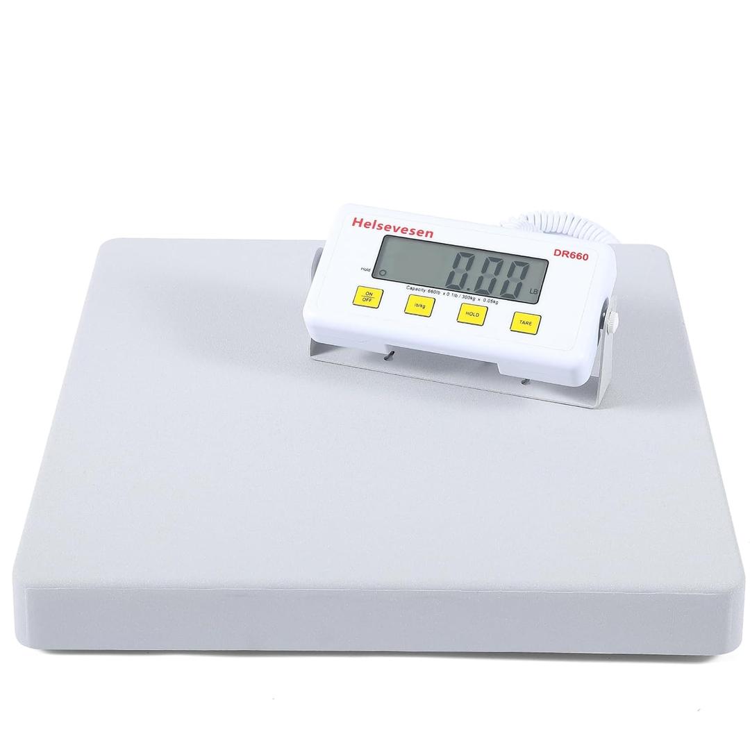 Helsevesen Extra Large Platform Fitness & Athletic Scales, 15.75 in/40 cm, Professional Physician Scale W/Remote Display, Wrestling Scale, Bariatric Floor Scale, Capacity 660 lb