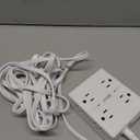 15Ft Long Extension Cord, Surge Protector Power Strip with 8 Outlets & 4 USB Ports (2 USB C), Flat Plug Power Strip Wall Mountable, Desk Charging Station for Home Office, College Dorm Room Essentials (White)