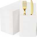 Paper Napkins with -  , Prefolded Paper Napkins, Disposable Guest Hand Towels for Dinner, Party, Wedding or Events (White-100)