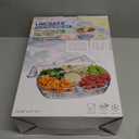 LIMOEASY Chilled Veggie Tray, 15 Inch Clear Party Platter with 4 Compartments, Ice Serving Bowl with Lid, Cold Food Buffet Server for Fruit, Vegetable, Appetizer, Shrimp