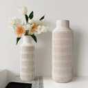 Farmhouse Ceramic Vase Set of 2 for Living Room Bedroom 15.75'' and 11.02'' Flower Bouquet Vases for Fake Plant Home Decor Office Fireplace Centerpieces Rustic Retro Vintage Modern Gift