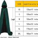 ALIZIWAY Hooded Cape Reversible Velvet Cloak Lined with Satin Renaissance Medieval Halloween Christmas Cosplay Costume (Green, XXL)