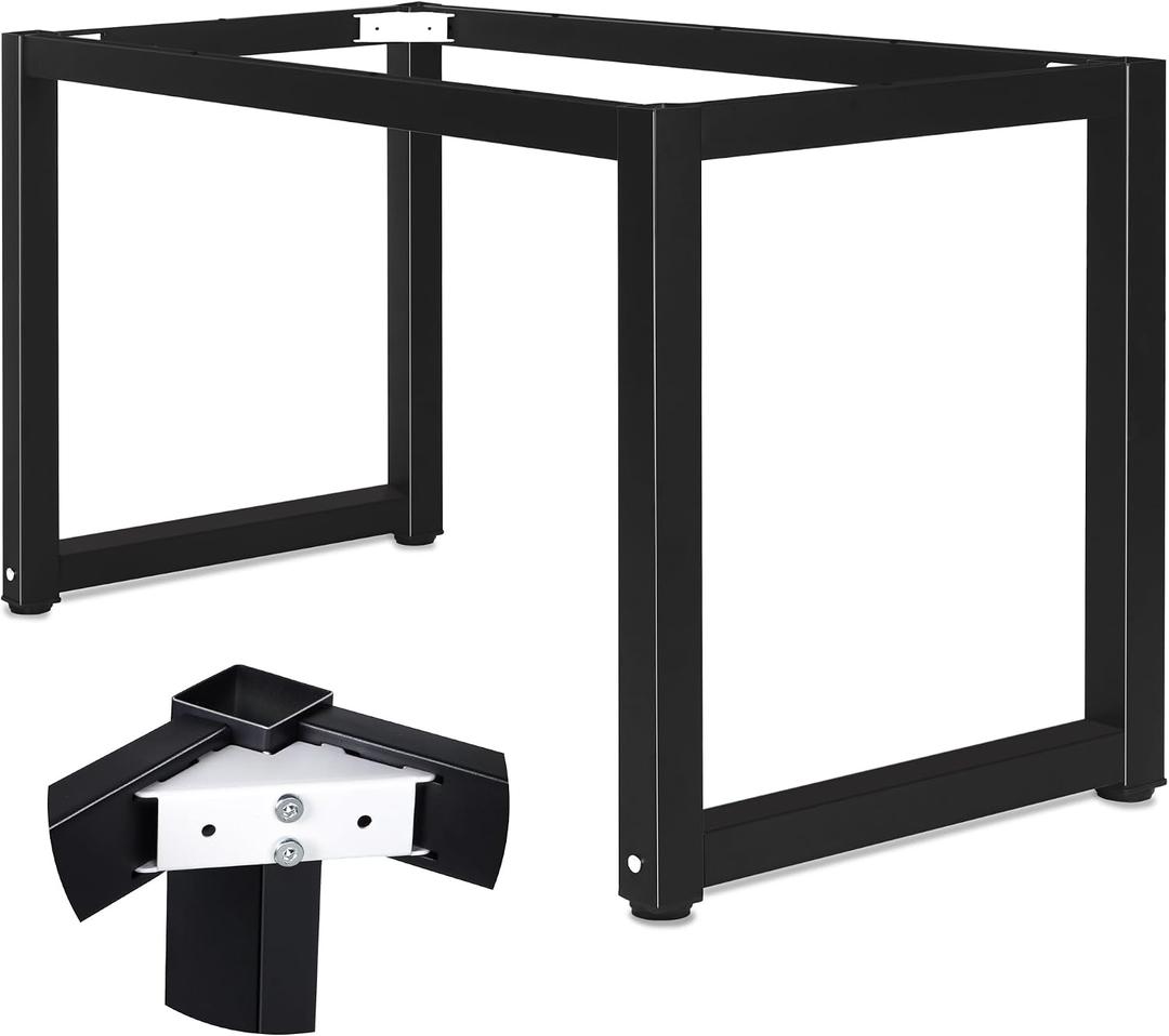 Modern Industrial Metal Table Legs,DIY Black Heavy-Duty Legs for Dining, Desks Powder-Coated Finish, Suitable for Home Offices, Kitchens, and Living Rooms.(28'' * 47'')