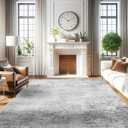 RUUGME Washable Abstract 8X10 Rug: Living Room Area Rugs Non-Slip Backing Neutral Stain Resistant Carpet for Bedroom Farmhouse Large Soft Indoor mats for Dining Room Office Entry 8X10 Grey