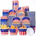 150 Pcs 4th of July Ice Cream Cups 8 OZ Patriotic Paper Bowls Independence Day Party Supplies Disposable Dessert Soup Bowls for Hot or Cold Food, Patriotic Party Baby Shower Decoration