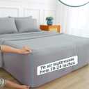 Extra Deep Pocket Full Sheet Set for Air Mattress, 6 Piece Air Bed Sheets Set with 18-24 Inches Depth, Soft & Breathable Inflatable Bed Sheet Set with Flat Sheet, Fitted Sheet and Pillowcases, Grey