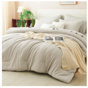 CozyLux King Comforter Set Beige, 7 Pieces Bed in a Bag Soft Bedding Comforter Set with Sheets, All Season Boho 7PC Bed Sets with Comforter, Fitted Sheets, Flat Sheets, Pillow Shams and Pillowcases
