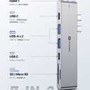 [2025 Upgraded] andobil 7-in-2 USB C Hub Adapter for MacBook Pro 2021-2016/ MacBook Air 2020-2018, 2 USB 3.1 & USB Data Ports, 4K HDMI, SD/TF Card etc, The Space Grey