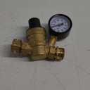 LCW RV Camper Water Pressure Regulator Brass LEAD FREE Adjustable Pressure Gauge