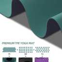 COOLMOON Yoga Mat Non Slip, Anti-Tear 1/4 Thick TPE Yoga Mats for Women and Men, 72"x24" Exercise & Fitness Mat with Carrying Strap, Workout Mats for Yoga, Pilates and Floor Exercise
