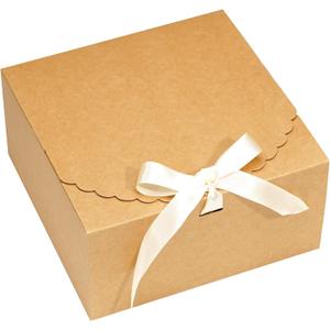 UnicoPak 14 Pack 8x8x4 Brown Gift Boxes with Lids for Presents Cardboard Kraft Gift Boxes Bulk for Gifts Birthday Wedding Party Bridesmaid Proposal Box Christmas