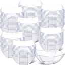Sliner 100 Pcs Square Plastic Bowls Plastic Serving Bowls Disposable Chip Containers for Parties Snack Fruit Candy Containers for Candy Buffet Salad Bar Buffet Party Supplies(Clear,16 oz)