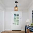 Farmhouse Pendant Light Fixture, Black Pendant Lights for Kitchen Island Industrial Lantern Pendant Light Fixtures with Light Shade, Adjustable Height Hanging Pendant Lighting