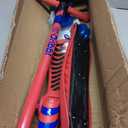 Red and Blue 3 Wheel Scooter with Seat for Kids, Light-Up Wheels, Adjustable Lean to Steer Handlebar and Seat, Smooth Wheels, Wide No-Slip Deck, Rear Foot Brake, Toddler Outdoor Toys for Ages 2+