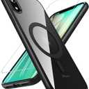 BESINPO Magnetic for iPhone XR Phone Case, iPhone XR Case with HD Screen Protector [Compatible with MagSafe] Slim Thin Clear Protective Cover Case for iPhone XR Case 6.1'', Black